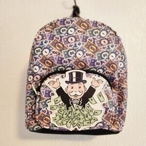 Hasbro Gaming Monopoly Money Mini Backpack Shoulder Bag Casino‎ Purse NWT